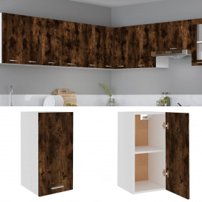 Hanging Cabinet Smoked oak Engineered wood, glass Mediu...