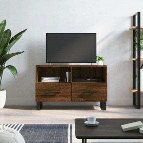 TV Cabinet Brown Oak Engineered wood, Iron Medium TV Ca...