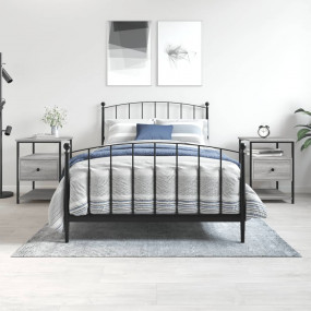 Bedside Cabinet Set of 2 Grey Sonoma Engineered wood, i...