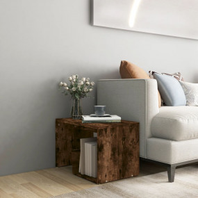 Side Table Smoked Oak Engineered Wood Medium Side Table