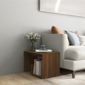 Side Table Brown Oak Engineered wood Small Side Table