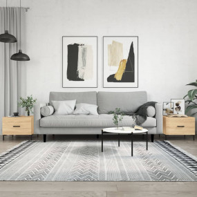 Coffee Table Set of 2 Sonoma Oak Engineered wood, iron