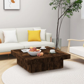 Coffee Table Smoked Oak Engineered Wood 35.4 x 35.4 x 1...