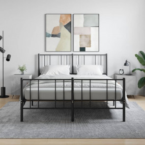 Bedside Cabinet Set of 2 Concrete Grey