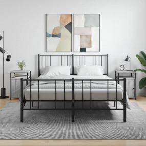 Bedside Cabinet Set of 2 Gray Sonoma Engineered Wood, I...
