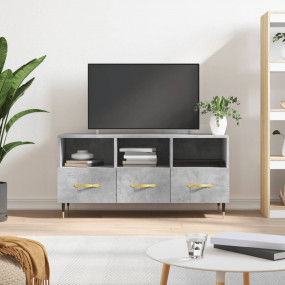 TV Cabinet Concrete Grey Engineered Wood and Iron 40.2x...