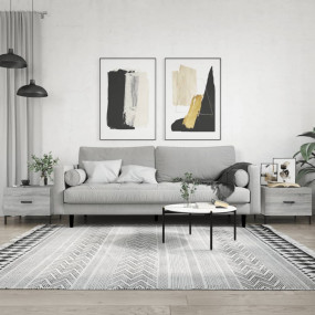Coffee Table Set of 2 Grey Sonoma Engineered Wood, Iron