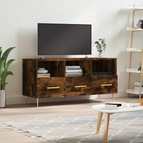 TV Cabinet Smoked Oak Engineered wood and iron Medium T...