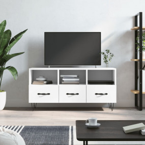 TV Cabinet White Engineered wood, iron Medium Storage