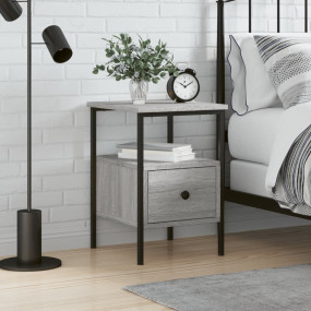 Bedside Cabinet Grey Sonoma Engineered wood and iron Co...
