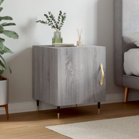 Bedside Cabinet Gray Sonoma Engineered wood Medium