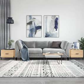 Coffee Table Set of 2 Sonoma Oak Engineered Wood, Iron ...