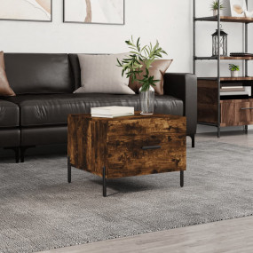 Coffee Table Smoked oak Engineered wood with iron legs ...
