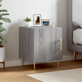Bedside Cabinet Grey Sonoma Engineered wood, Iron Mediu...