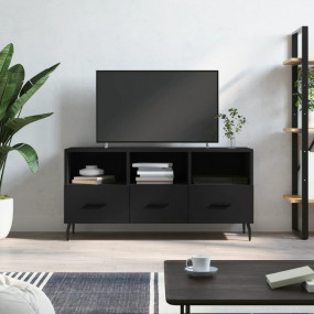 TV Cabinet Black Engineered wood, iron Medium TV Cabine...