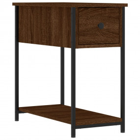 Bedside Cabinet Brown Oak Engineered wood, Iron Compact