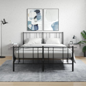 Wall-mounted Bedside Cabinet Set of 2 Grey Sonoma Engin...
