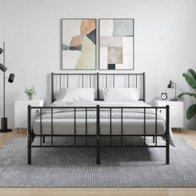 Bedside Cabinet Set of 2 White Engineered wood, iron Me...