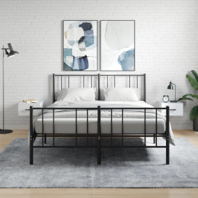 Wall-mounted Bedside Cabinet Set of 2 High gloss white