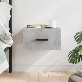 Wall-mounted Bedside Cabinet Concrete Grey Engineered W...