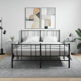 Bedside Cabinet Set of 2 Concrete Grey Engineered wood,...