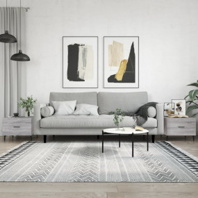 Coffee Table Set of 2 Grey Sonoma Engineered wood, iron