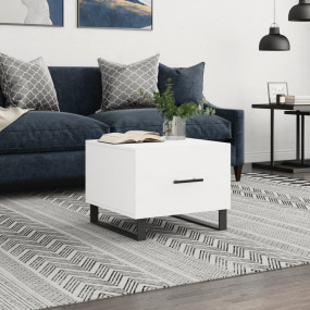 Coffee Table White Engineered wood, iron Compact Coffee...