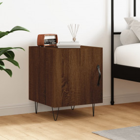 Bedside Cabinet Brown Oak Engineered wood, Iron 15.7x15...
