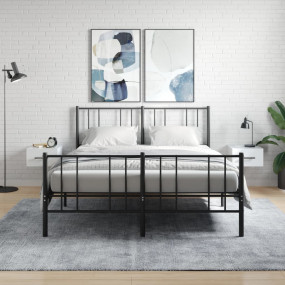 Wall-mounted Bedside Cabinet Set of 2 High gloss white
