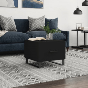 Coffee Table Black Engineered wood, Iron 19.7x19.7x15.7...