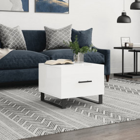 Coffee Table High gloss white Engineered wood and iron
