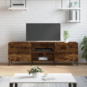 TV Cabinet Smoked oak Engineered wood, Iron 59.1x11.8x1...