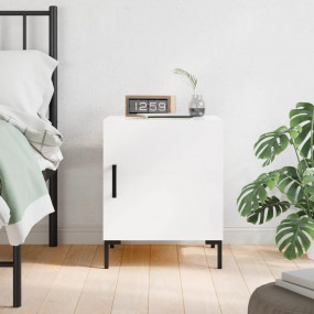 Bedside Cabinet High gloss white Engineered wood, iron