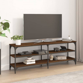 TV Cabinet Brown Oak Engineered Wood, Iron