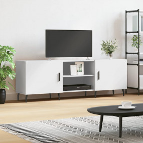TV Cabinet White Engineered wood and iron Medium TV Cab...
