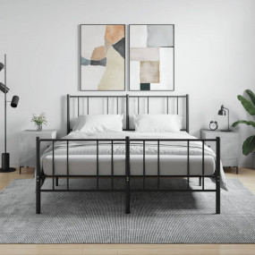 Bedside Cabinet Set of 2 Concrete grey Engineered wood,...