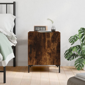 Bedside Cabinet Smoked oak Engineered wood and iron Med...