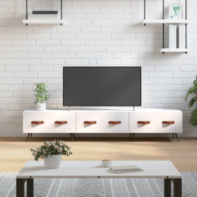 TV Cabinet White Engineered wood, iron 59.1x14.2x11.8 i...