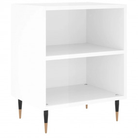 Bedside Cabinet High gloss white Engineered wood, iron ...