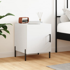Bedside Cabinet White Engineered wood, Iron Medium