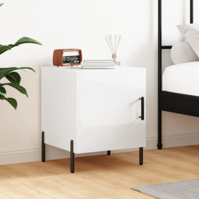 Bedside Cabinet High gloss white Engineered wood 15.7x1...