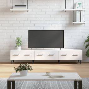 TV Cabinet High gloss white Engineered wood, iron 59.1 ...