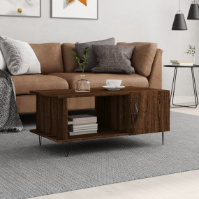 Coffee Table Brown Oak Engineered wood, Iron Medium Cof...