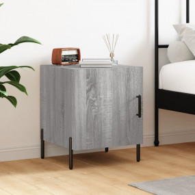 Bedside Cabinet Gray sonoma Engineered wood, Iron Mediu...