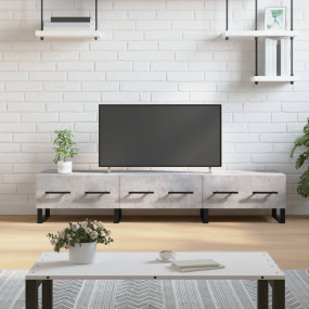 TV Cabinet Concrete Grey Engineered Wood, Iron Medium T...