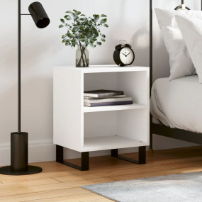 Bedside Cabinet White Engineered wood, iron 15.7x11.8x1...