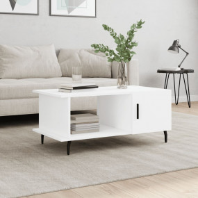 Coffee Table White Engineered wood, Iron Medium Coffee ...