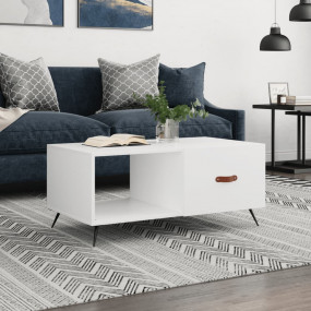 Coffee Table White Engineered wood, Iron Medium Coffee ...