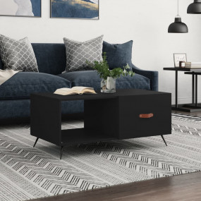 Coffee Table Black Engineered wood, iron 35.4x19.7x15.7...