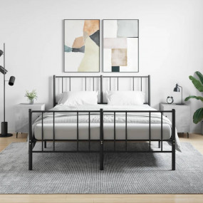 Bedside Cabinet Set of 2 Concrete grey